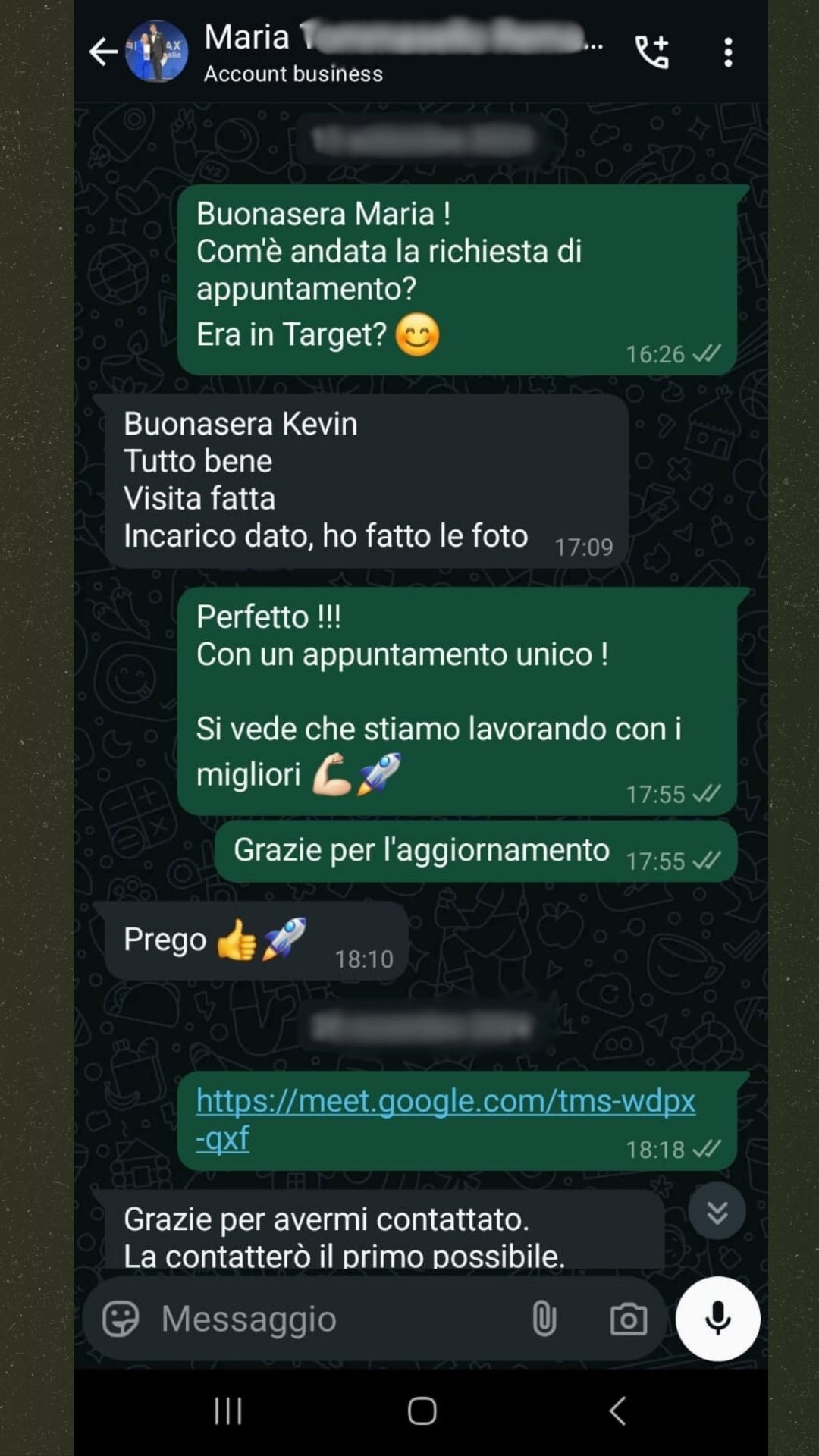 Incarico al 1° appuntamento