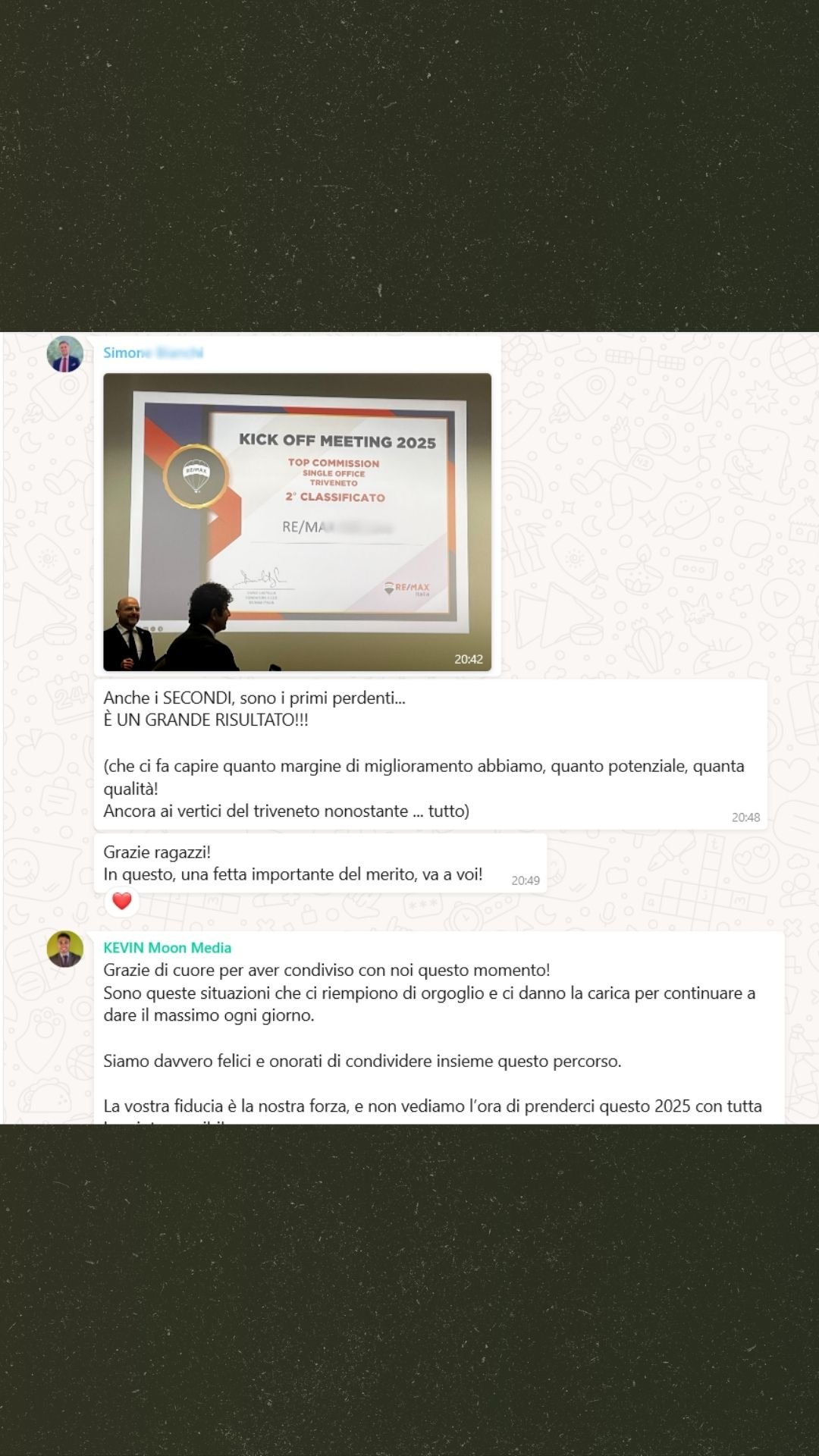 Premio — congratulazioni